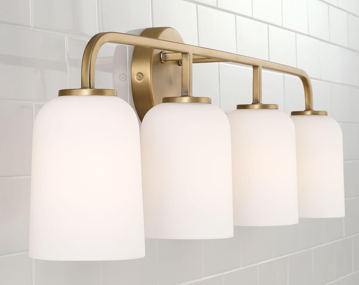 Capital Lighting 148841AD-542 Lawson 4 Light Vanity Aged Brass