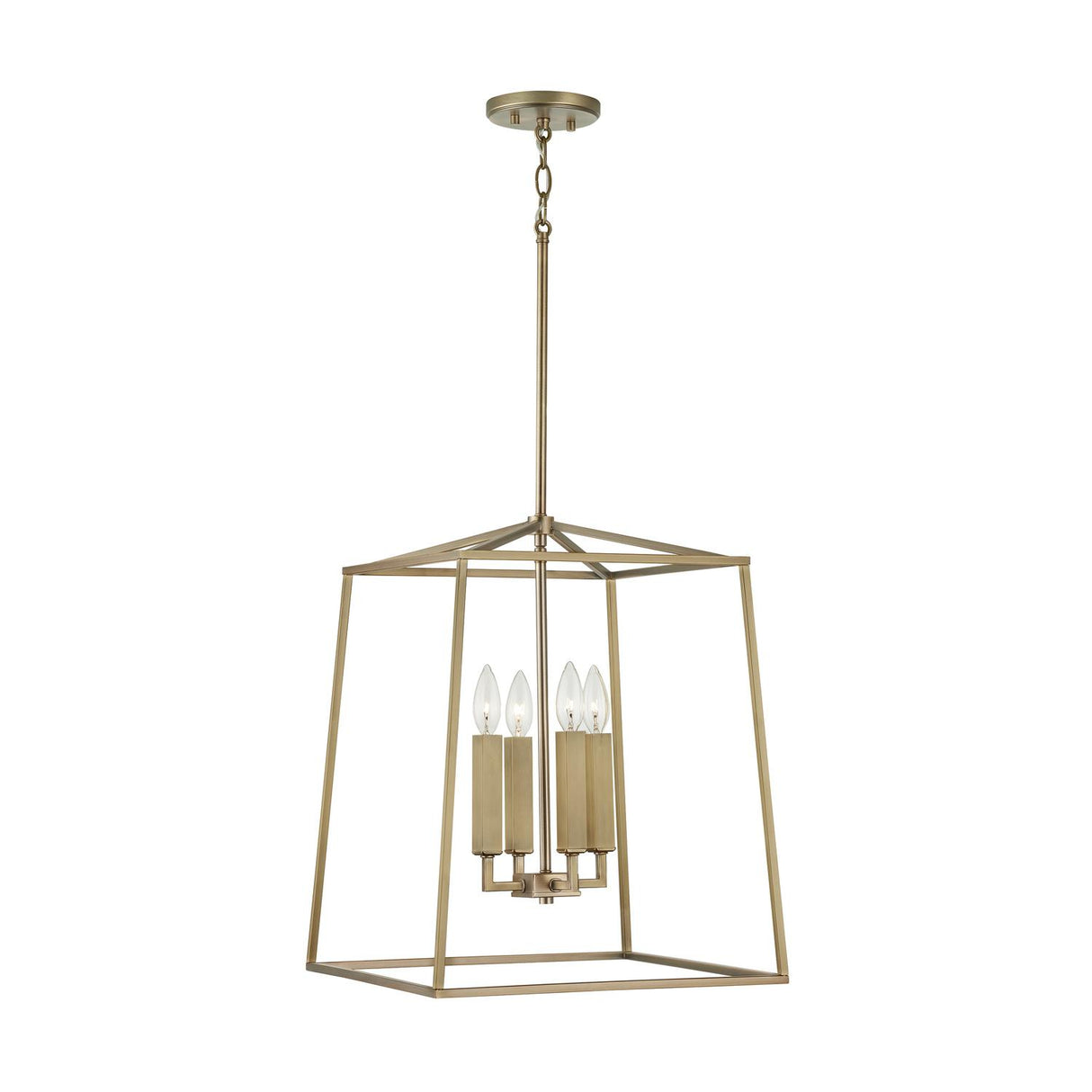 Capital Lighting 537642AD Thea 4 Light Foyer Aged Brass