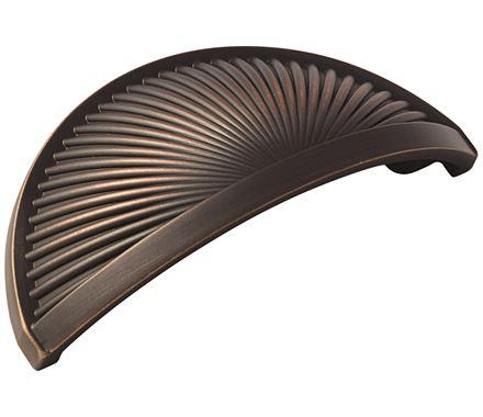 Amerock Cabinet Cup Pull Oil Rubbed Bronze 3 inch (76 mm) Center to Center Sea Grass 1 Pack Drawer Pull Drawer Handle Cabinet Hardware