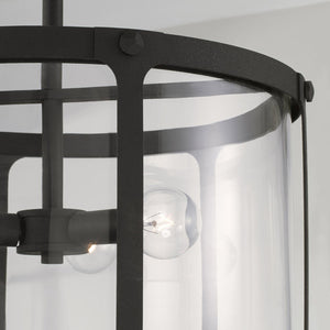 Capital Lighting 244931BI Brennen 3 Light Semi-Flush Black Iron