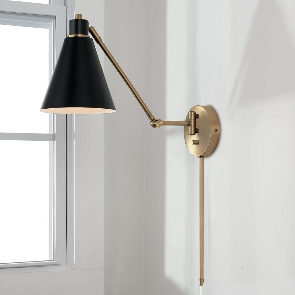 Capital Lighting 650111AB Bradley 1 Light Sconce Aged Brass and Black