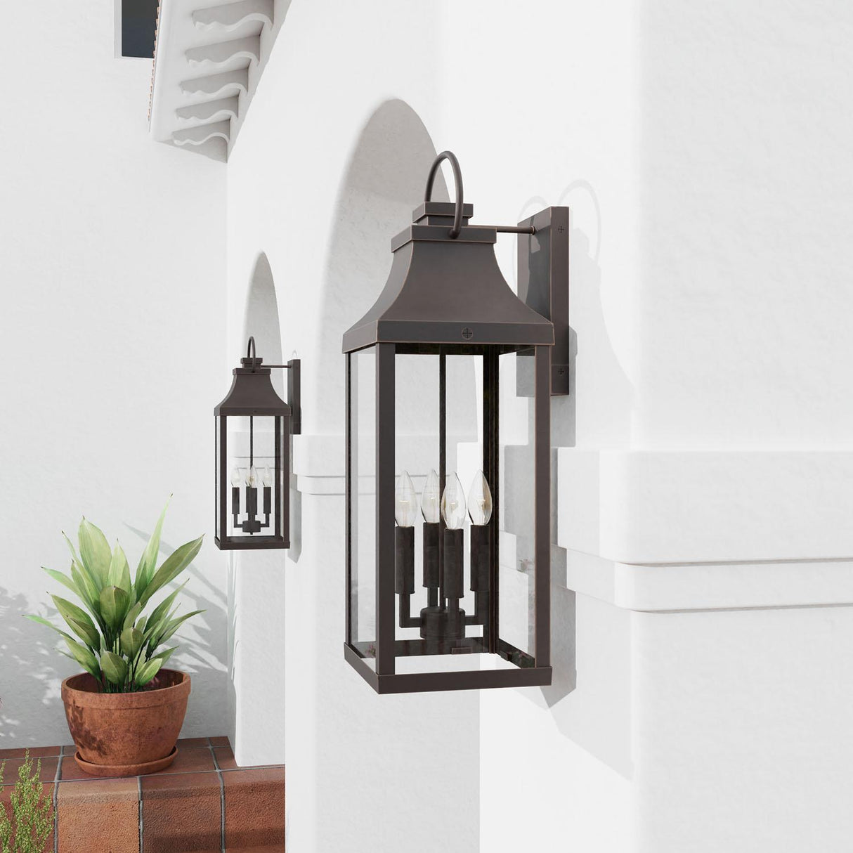 Capital Lighting 946441OZ Bradford 4 Light Outdoor Wall Lantern Oiled Bronze