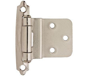 Amerock Cabinet Hinge 3/8 inch (10 mm) Inset Hinge Polished Chrome 2 Pack Self-Closing Hinge Face Mount Hinge Cabinet Door Hinge