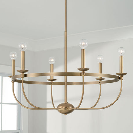 Capital Lighting 425161AD Rylann 6 Light Chandelier Aged Brass