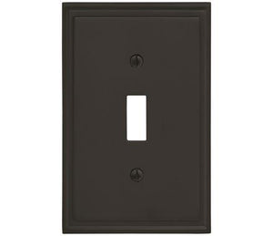 Amerock Wall Plate Black Bronze 1 Toggle Switch Plate Cover Mulholland 1 Pack Light Switch Cover