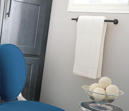 Amerock BH26543MB Matte Black Towel Bar 18 in (457 mm) Towel Rack Arrondi Bathroom Towel Holder Bathroom Hardware Bath Accessories