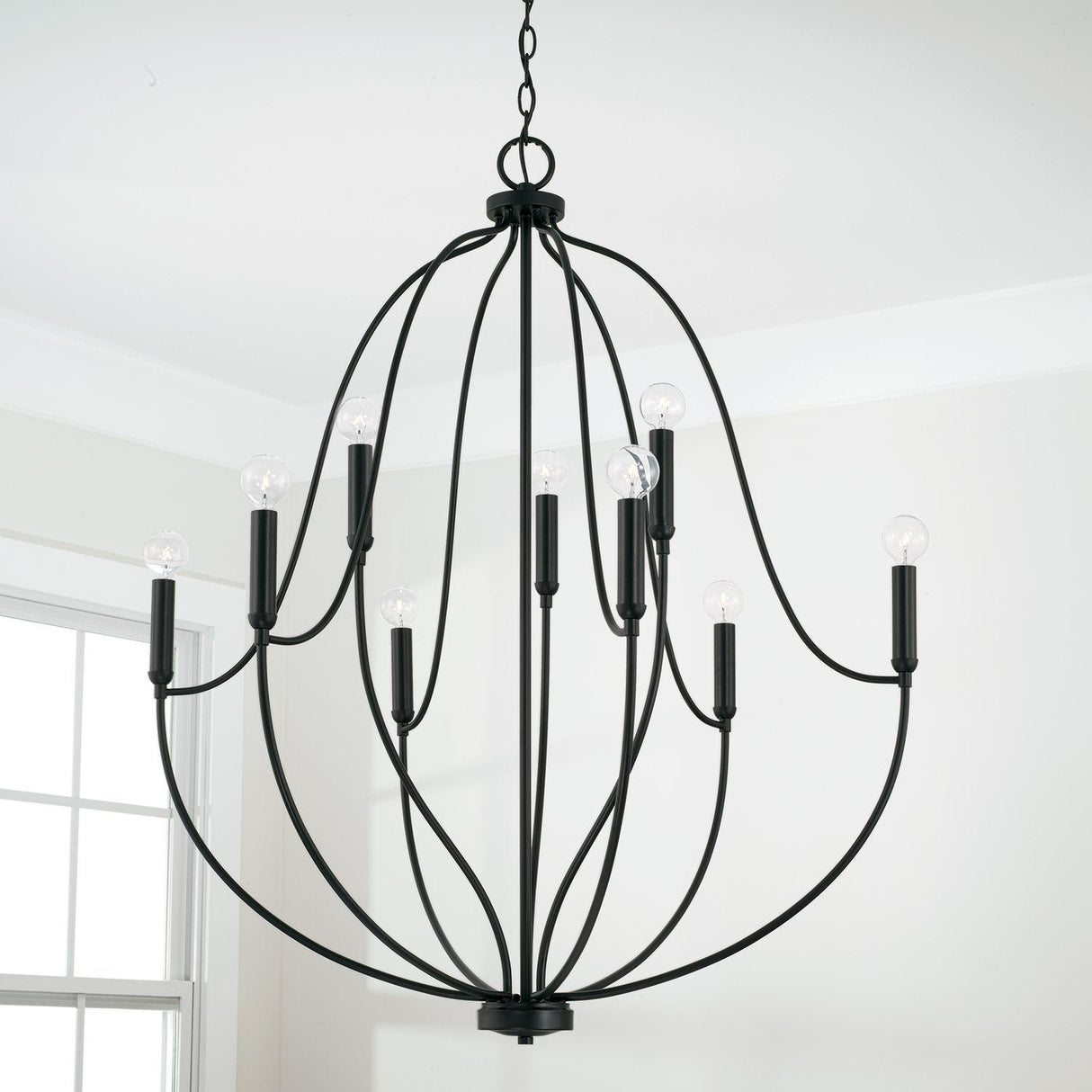 Capital Lighting 447091MB Madison 9 Light Chandelier Matte Black