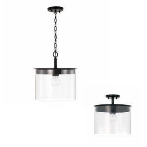 Capital Lighting 246812MB Mason 1 Light Semi-Flush Matte Black