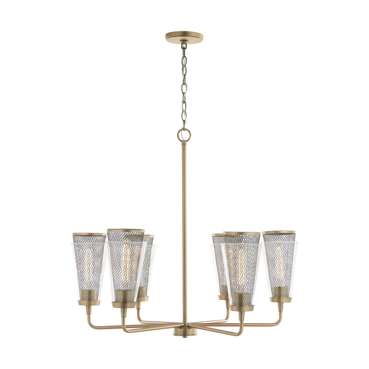 Capital Lighting 432361AD Abbott 6 Light Chandelier Aged Brass