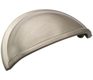 Amerock Cabinet Cup Pull Satin Nickel 3 inch (76 mm) Center to Center Cup Pulls 1 Pack Drawer Pull Drawer Handle Cabinet Hardware