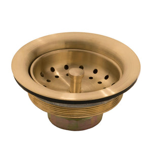 Thompson Traders Kitchen Basket Drain Brass Finish Basket Strainer TDB35-PB Satin Brass
