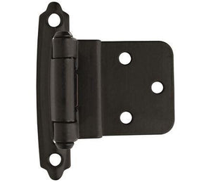 Amerock Cabinet Hinge 3/8 inch (10 mm) Inset Hinge with Variable Overlay Matte Black 2 Pack Self-Closing Hinge Face Mount Hinge Cabinet Door Hinge