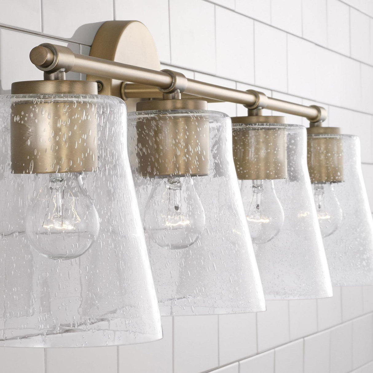 Capital Lighting 146941AD-533 Baker 4 Light Vanity Aged Brass