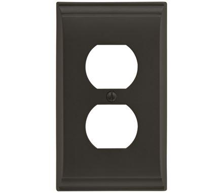 Amerock Wall Plate Black Bronze Duplex Outlet Cover Candler 1 Pack Electrical Outlet Cover