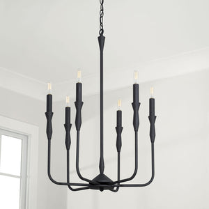 Capital Lighting 450361XK Paloma 6 Light Chandelier Textured Black