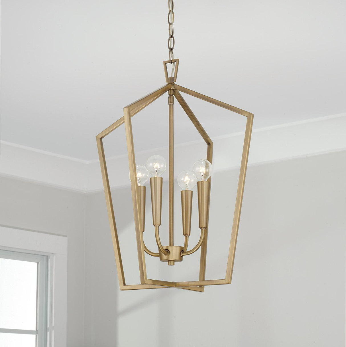 Capital Lighting 545941AD Holden 4 Light Foyer Aged Brass