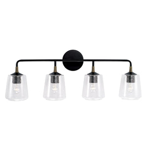 Capital Lighting 145641KB-530 Amara 4 Light Vanity Matte Black with Brass