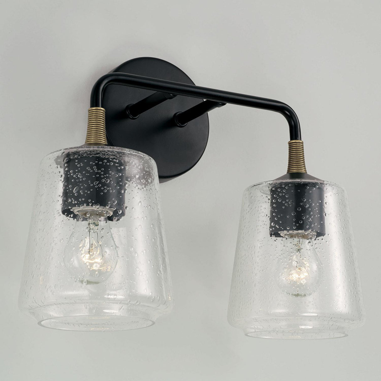 Capital Lighting 145621KB-530 Amara 2 Light Vanity Matte Black with Brass
