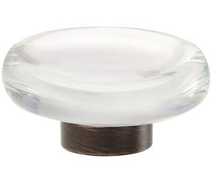 Amerock Cabinet Knob Clear/Oil-Rubbed Bronze 1-3/4 inch (44 mm) Diameter Glacio 1 Pack Drawer Knob Cabinet Hardware