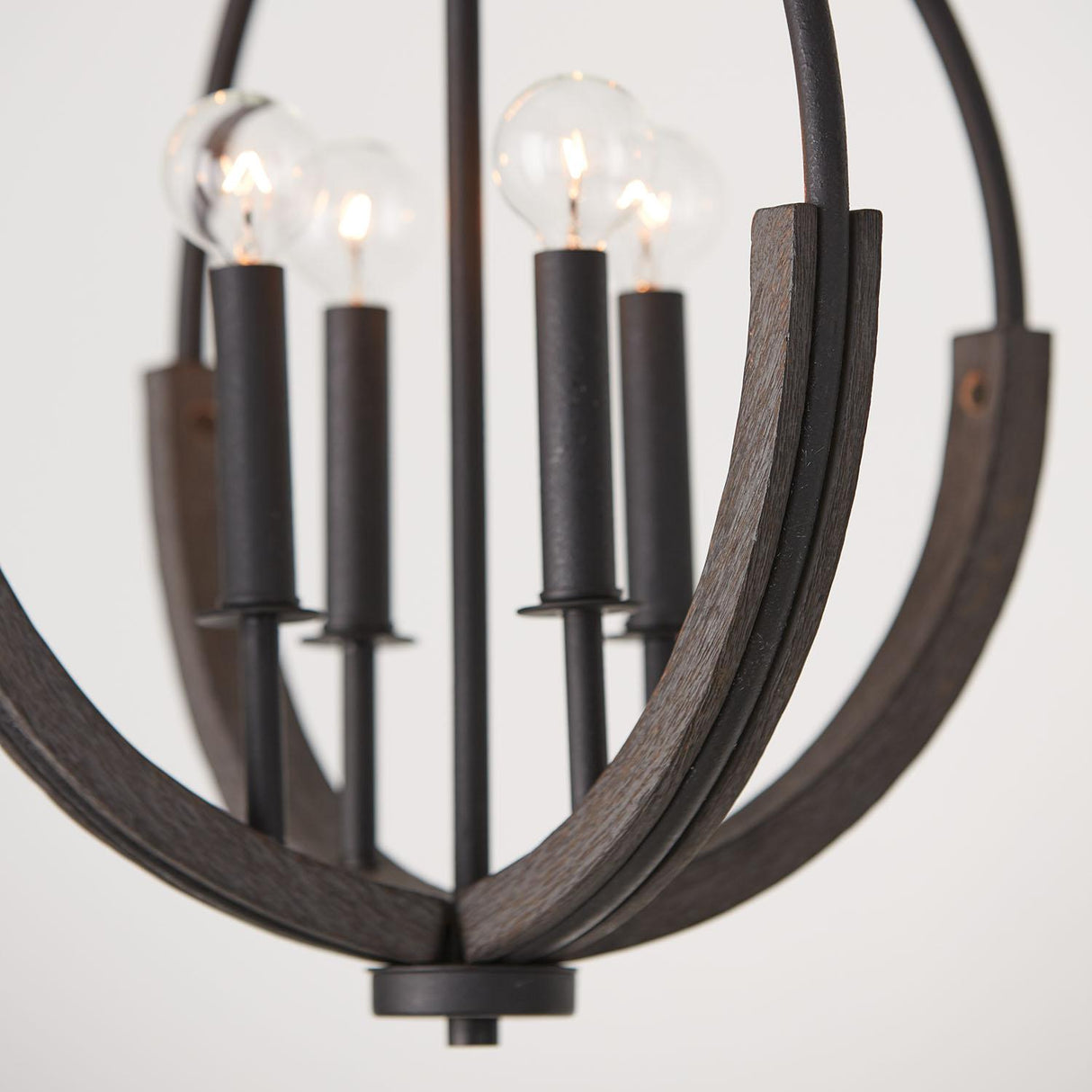Capital Lighting 347642CK Clive 4 Light Pendant Carbon Grey and Black Iron