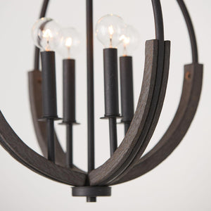 Capital Lighting 347642CK Clive 4 Light Pendant Carbon Grey and Black Iron