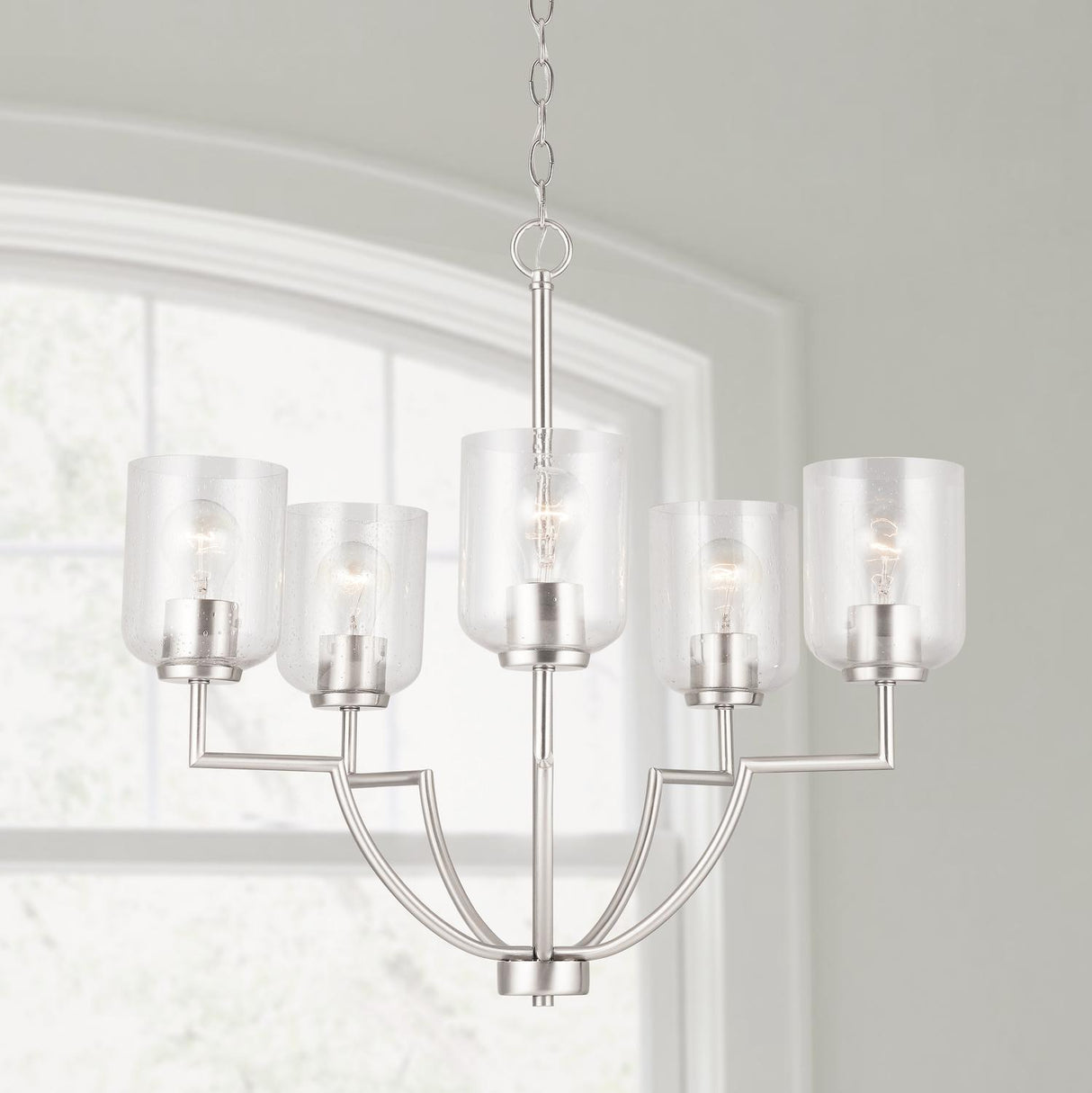 Capital Lighting 439351BN-500 Carter 5 Light Chandelier Brushed Nickel