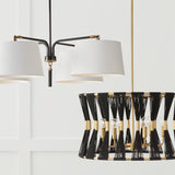 Capital Lighting 441941YA Beckham 4 Light Chandelier Glossy Black and Aged Brass