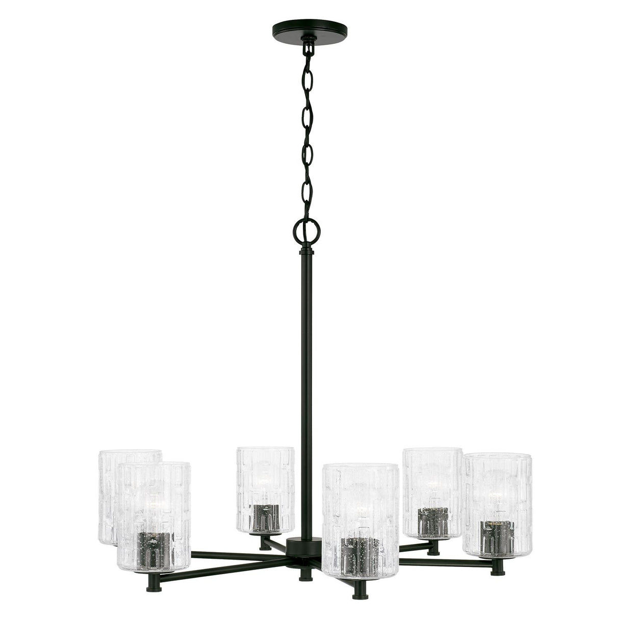 Capital Lighting 441361MB-491 Emerson 6 Light Chandelier Matte Black