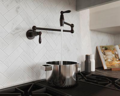 Pfister Tuscan Bronze Port Haven Wall Mount Pot Filler GT533-TDY