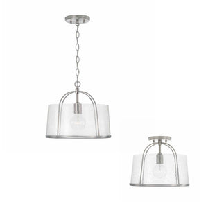 Capital Lighting 247011BN Madison 1 Light Semi-Flush Brushed Nickel
