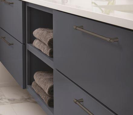 Amerock Cabinet Pull Matte Black 8-13/16 inch (224 mm) Center-to-Center Destine 1 Pack Drawer Pull Cabinet Handle Cabinet Hardware