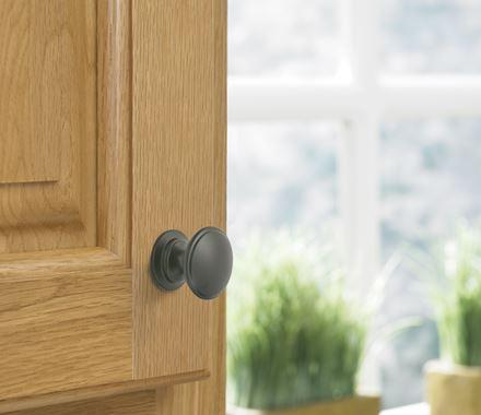 Amerock Cabinet Knob Matte Black 1-1/4 inch (32 mm) Diameter Ravino 1 Pack Drawer Knob Cabinet Hardware