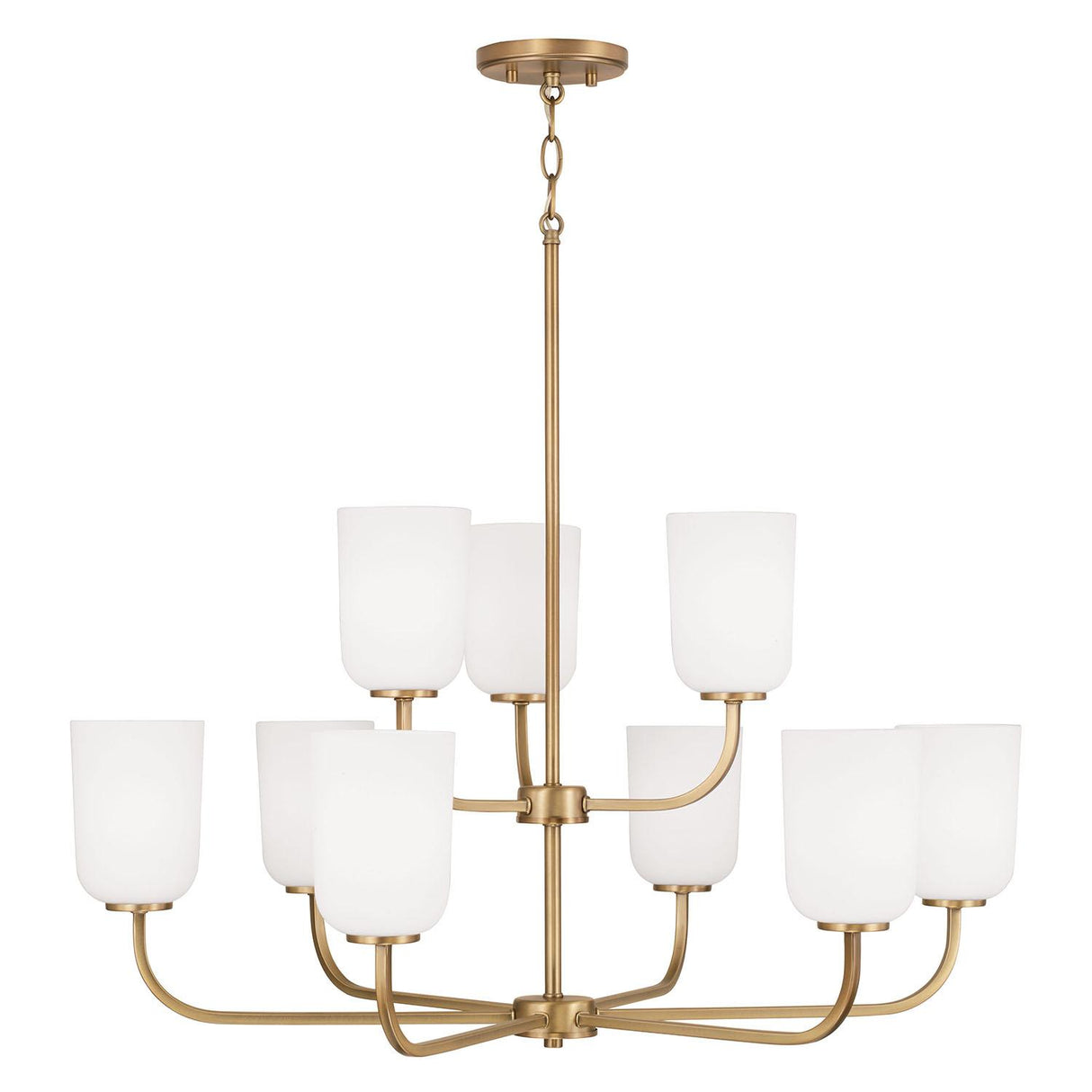 Capital Lighting 448891AD-542 Lawson 9 Light Chandelier Aged Brass