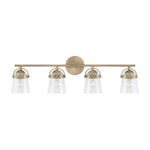 Capital Lighting 147041AD-534 Madison 4 Light Vanity Aged Brass