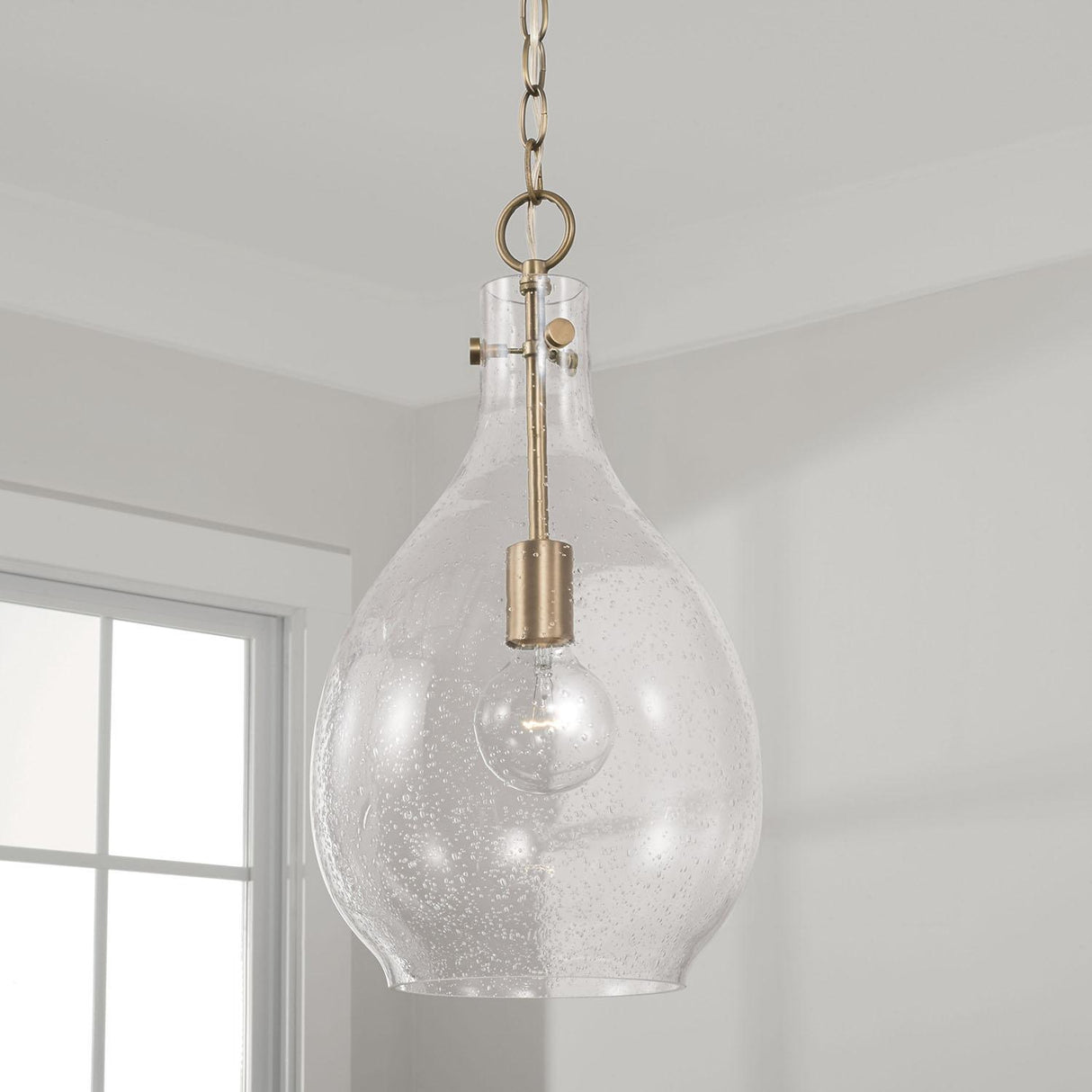 Capital Lighting 349011AD Brentwood 1 Light Pendant Aged Brass