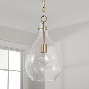 Capital Lighting 349011AD Brentwood 1 Light Pendant Aged Brass