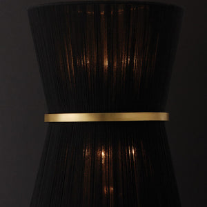 Capital Lighting 541261KP Cecilia 6 Light Foyer Black Rope and Patinaed Brass