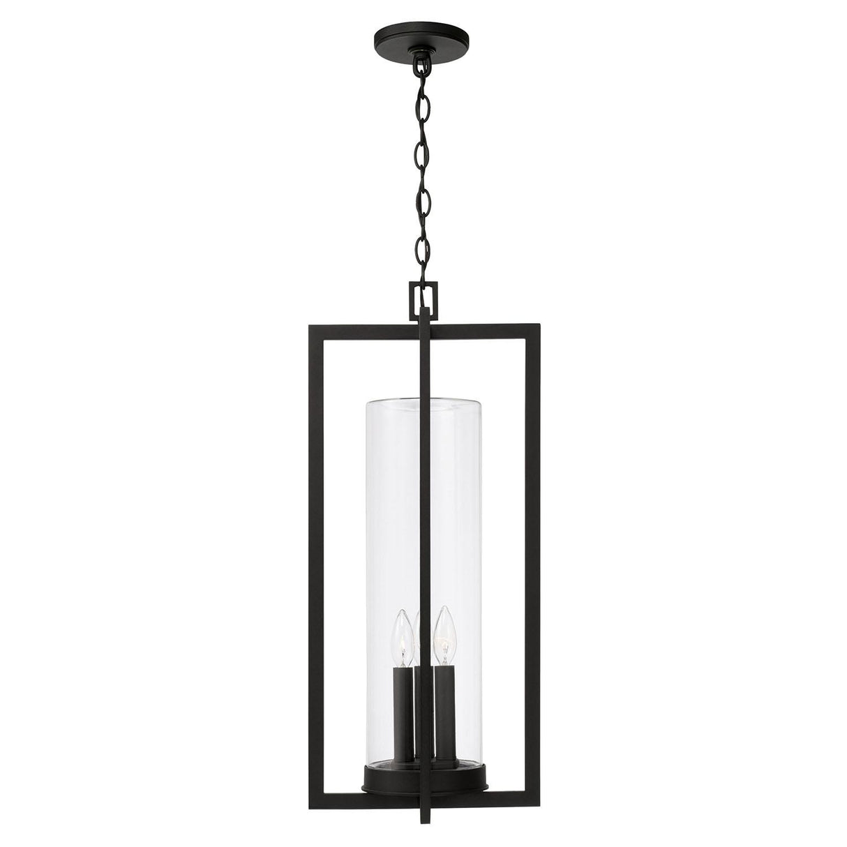 Capital Lighting 948232BK Kent 3 Light Outdoor Hanging Lantern Black