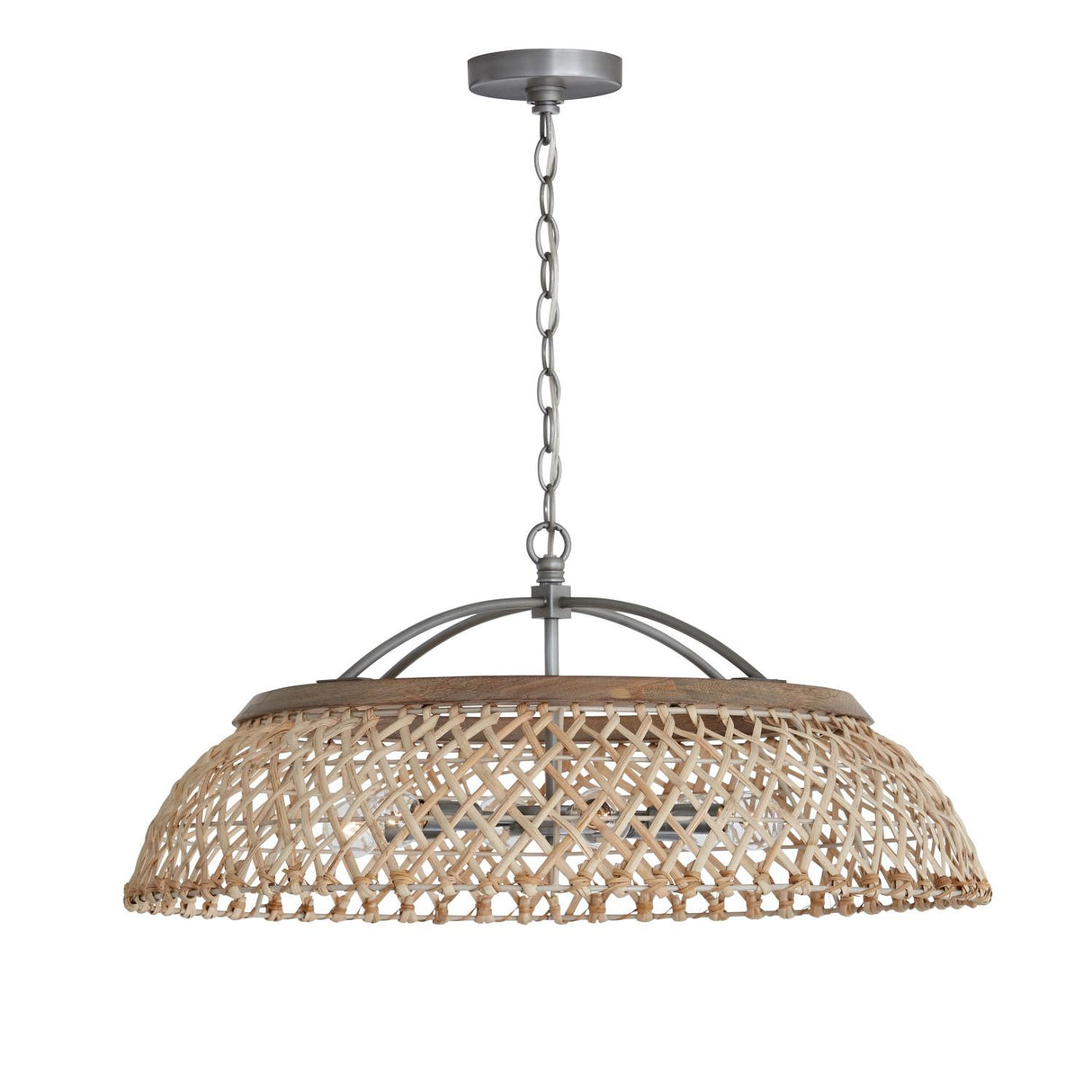 Capital Lighting 340862GK Rainey 6 Light Pendant Grey Wash and Antique Nickel