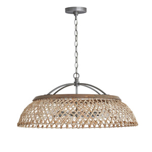 Capital Lighting 340862GK Rainey 6 Light Pendant Grey Wash and Antique Nickel
