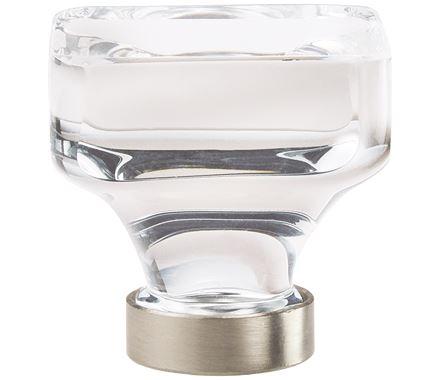 Amerock Cabinet Knob Clear/Satin Nickel 1-3/8 inch (35 mm) Length Glacio 1 Pack Drawer Knob Cabinet Hardware