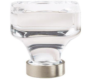 Amerock Cabinet Knob Clear/Satin Nickel 1-3/8 inch (35 mm) Length Glacio 1 Pack Drawer Knob Cabinet Hardware