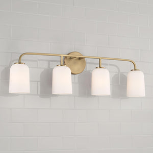 Capital Lighting 148841AD-542 Lawson 4 Light Vanity Aged Brass