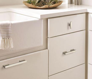 Amerock Cabinet Pull Satin Nickel 3-3/4 inch (96 mm) Center-to-Center Status 1 Pack Drawer Pull Cabinet Handle Cabinet Hardware