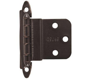 Amerock Cabinet Hinge 3/8 inch (10 mm) Inset Hinge Oil Rubbed Bronze 2 Pack Non Self-Closing Hinge Face Mount Hinge Cabinet Door Hinge