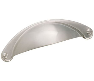 Amerock Cabinet Cup Pull Satin Nickel 2-1/2 inch (64 mm) Center to Center Cup Pulls 1 Pack Drawer Pull Drawer Handle Cabinet Hardware