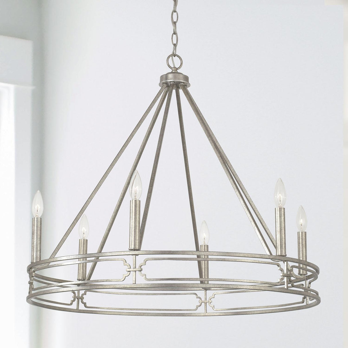 Capital Lighting 443461AS Merrick 6 Light Chandelier Antique Silver