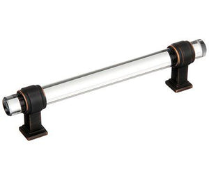 Amerock Cabinet Pull Clear/Oil-Rubbed Bronze 5-1/16 inch (128 mm) Center to Center Glacio 1 Pack Drawer Pull Drawer Handle Cabinet Hardware