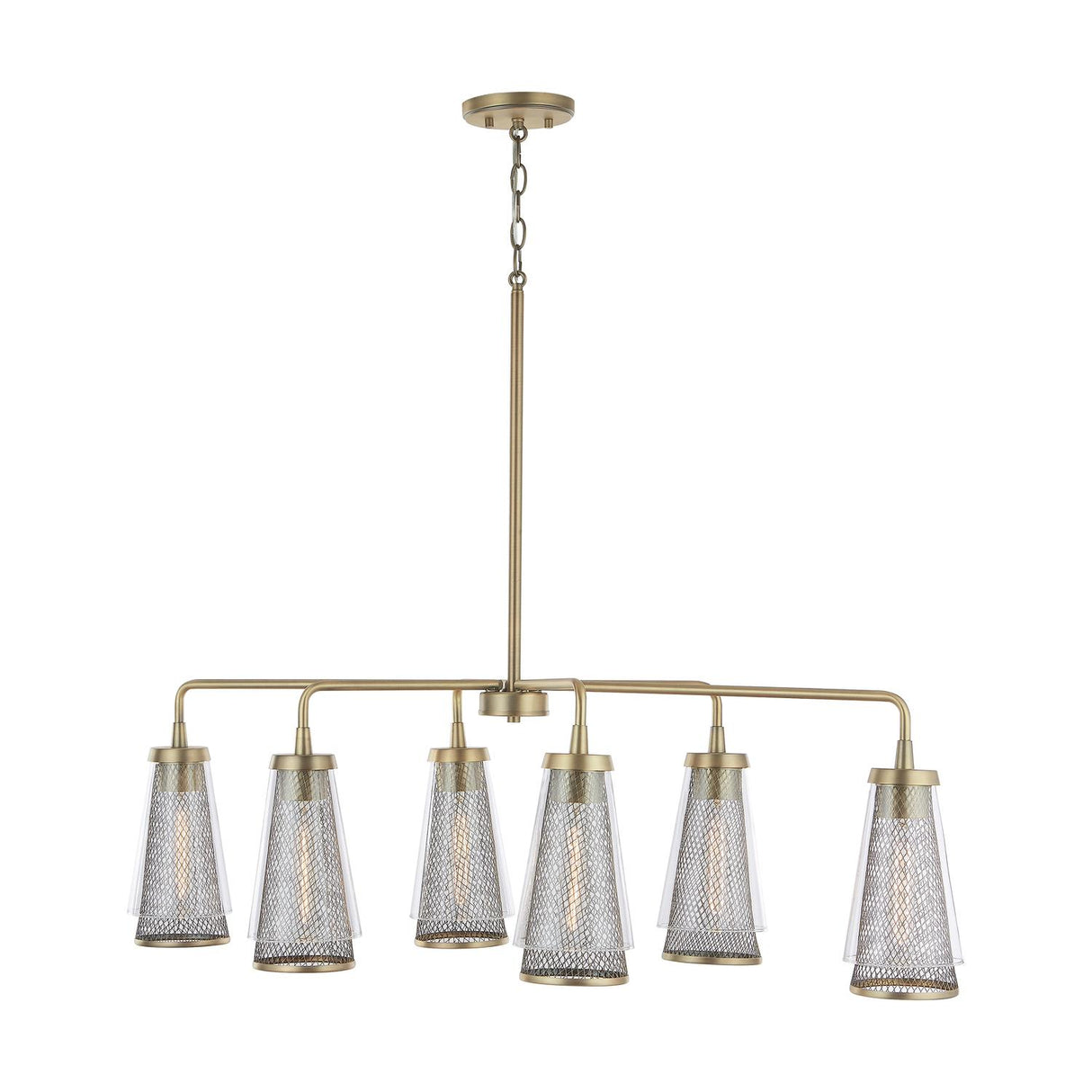 Capital Lighting 832361AD Abbott 6 Light Island Aged Brass