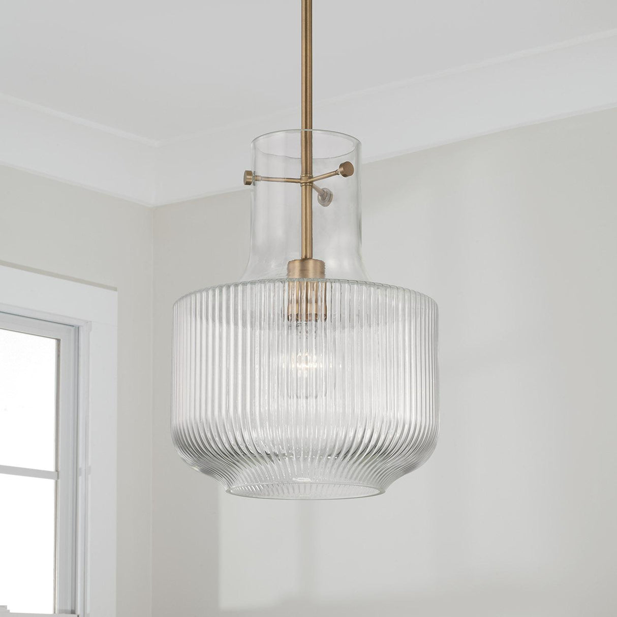 Capital Lighting 345111AD Nyla 1 Light Pendant Aged Brass
